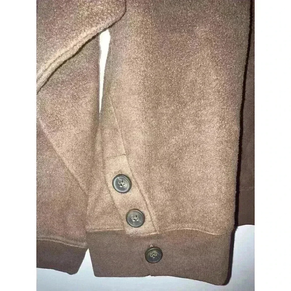 Madewell (Re)sourced Brushed Side Button Relaxed Sweatshirt Hot Cocoa - Picture 4 of 10